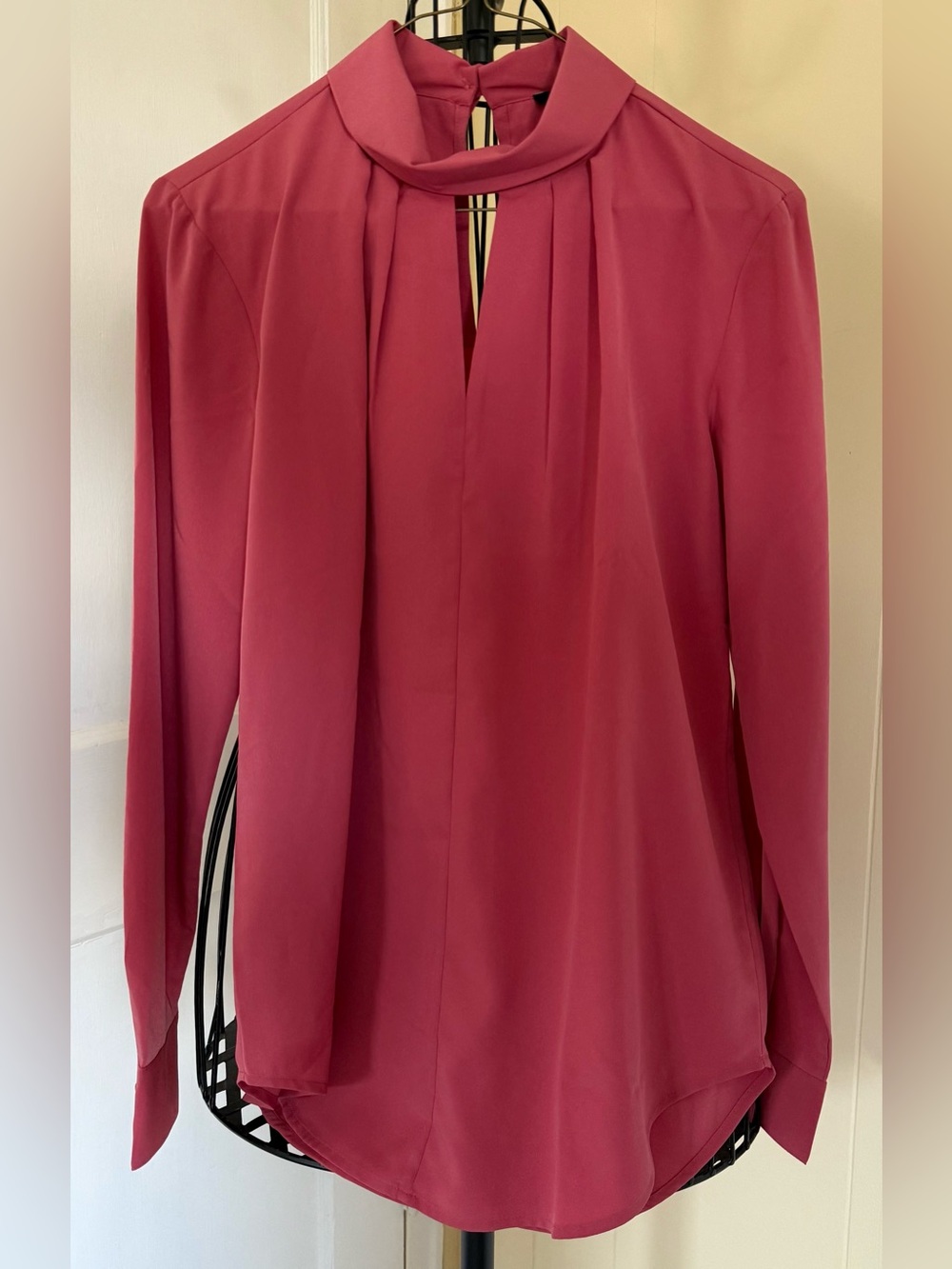 Ann Taylor Mock Neck Keyhole Blouse Long Sleeve | Work Office Top Size XS NWT